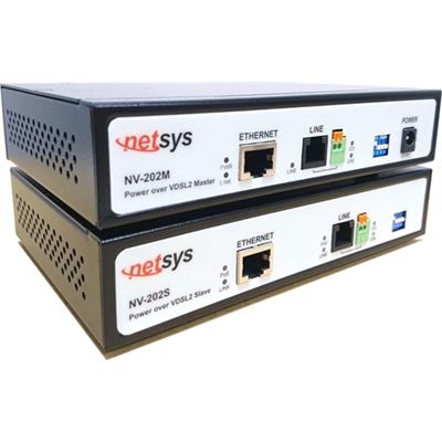 NETSYS Ethernet Extender Kit with PoE over single twister (NV-202M/S)