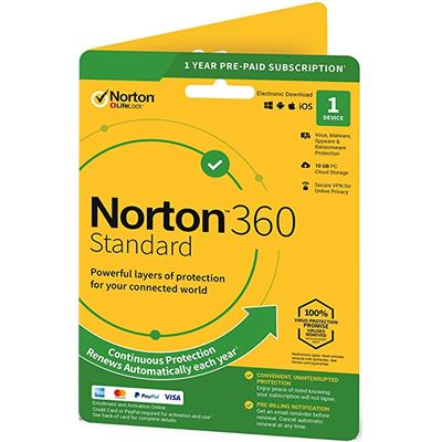 NortonLifeLock NORTON 360 STANDARD10GB 3D 12M DVD ATTACH (21396464)