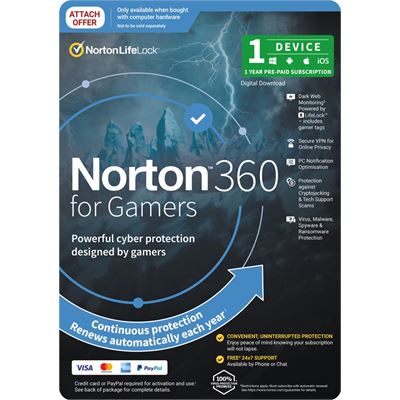 NortonLifeLock Norton 360 for Gamer Edition, 1 Device, MAC (21415453)