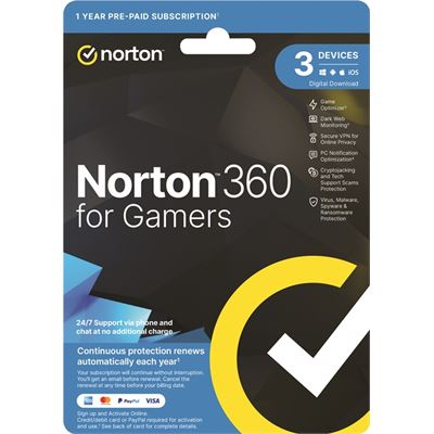 NortonLifeLock Norton 360 Gamer 1U 3D 1 Yr (21441493)