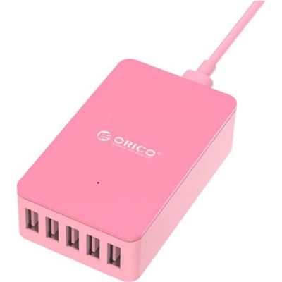 Orico 40W 5 x Port 2.4A Smart Desktop Charger - Pink (ORICO CSE-5U-PK)