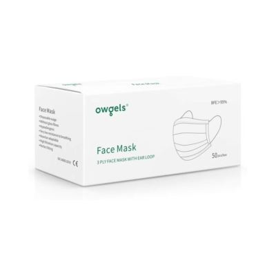 Owgels 3-Ply Face Masks 50pk (MOFMBOX50)