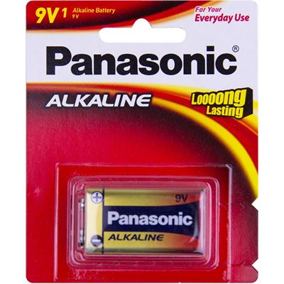 Panasonic Alkaline Battery 9 Volt 1 Pack (6LR61T/1B)