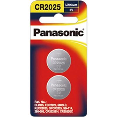 Panasonic Lithium 3v Coin Cell Batteries CR2025 2pk (CR-2025PG/2B)