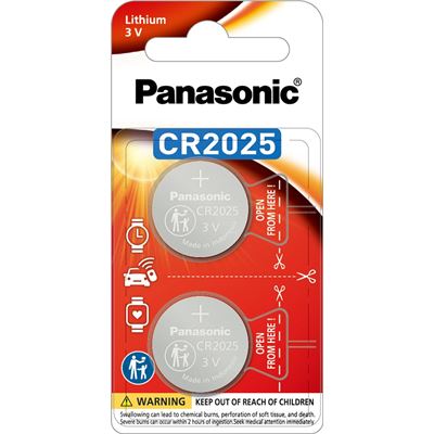 Panasonic CR-2025PT/2B BATTERY 3V LITHIUM 2025 PK2 (CR-2025PT/2B)