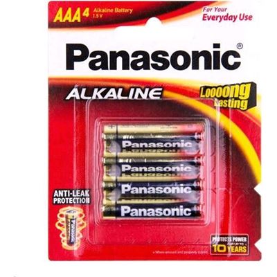 Panasonic Alkaline Batteries AAA 4 Pack blister 1.5 Volts (LR03T/4B)