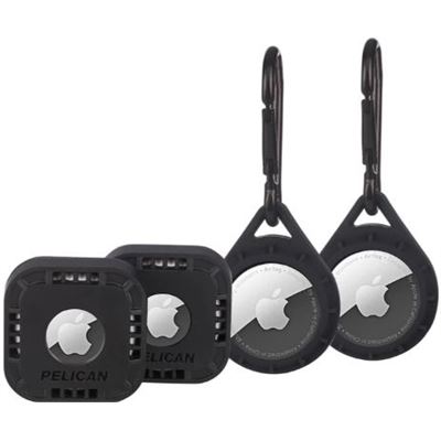 Pelican 4 Pack Protector w/Carabiner+Sticker - AirTag - Blk (PP046376)