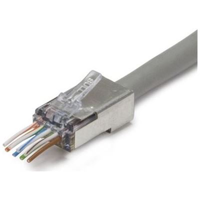 Platinum Tools ezEX 44 Shielded Cat6 Plug. Integrated Hi-Lo (100024C)