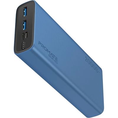 Promate 20000mAh Smart Charging Power Bank with Dual USB (BOLT-20.BL)