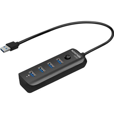 Promate Ultra-Fast Portable USB 3.0 Hub with 4x Charge (EZHUB-4.BLK)