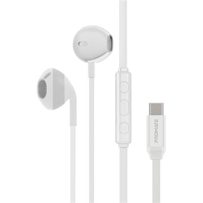 Promate Lightweight In-Ear USB-C Earphones. In (GEARPOD-C1.WHITE)