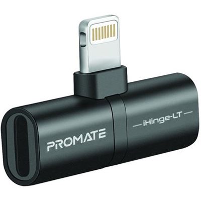 Promate 2-in-1 Audio & Charging Adaptor with (IHINGE-LT.BLK)