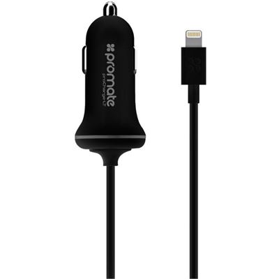 Promate 1.2m MFi Certified 2.1A Car Charger with (PROCHARGELT.BLK)