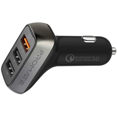 Promate 35W Car Charger with 3 USB Ports. Charge 3 (SCUD-35.BLK)
