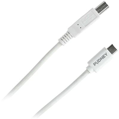 Pudney and Lee USB C PLUG TO USB B PLUG V2.0 2 METRE WHITE (P1128)