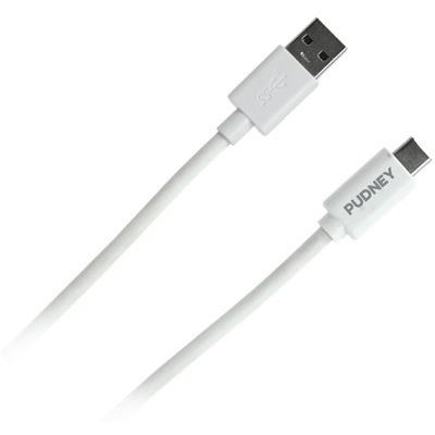 Pudney and Lee USB A PLUG TO USB C PLUG V3.1 1 METRE WHITE (P1130)