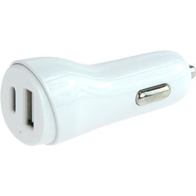 Pudney and Lee DUAL USB A/C CAR CHARGER 5V 3.4A WHITE (P1295)