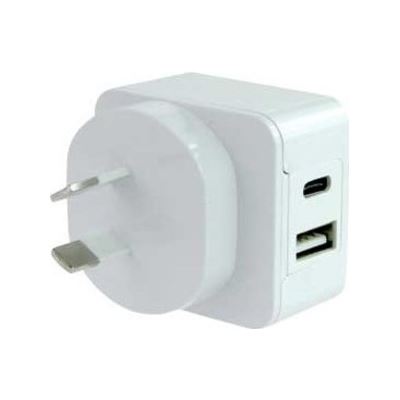Pudney and Lee DUAL USB A/C WALL CHARGER 5V 3.4A WHITE (P1296)