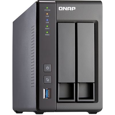 Qnap 2 Bay SATA 6Gb/s NAS, Quad-Core Intel Celeron 2.0 (TS-251+-8G)