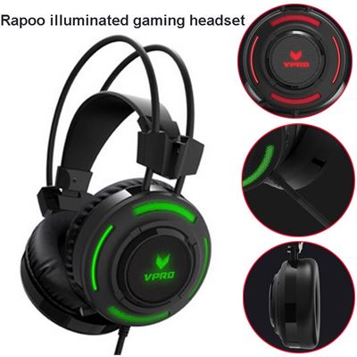 Rapoo VH200 Illuminated RGB Glow Gaming Headsets Black (VH200-BLACK)