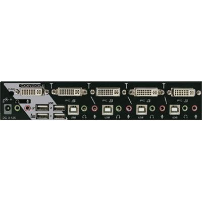 Rextron 2 Port DVI / USB KVM Switch with Audio, Black (DAAG112)