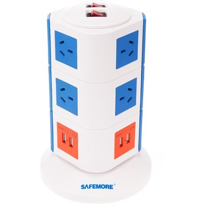 Safemore 3 Level Power Stackr Power Board in Blue and (SM-GL2U003-BO)