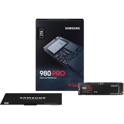 Samsung (980 PRO) 2TB, M.2 INTERNAL NVMe PCIe SSD, 5YR (MZ-V8P2T0BW)