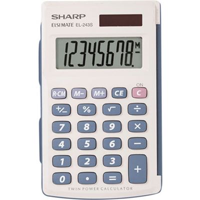 Sharp EL243S Solar Small Personal Calculator with Cover (EL-243SB)