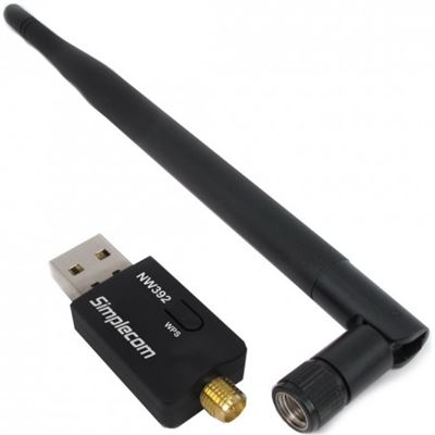 Simplecom NW392 USB Wireless N WiFi Adapter 802.11n 300Mbps (NW392)