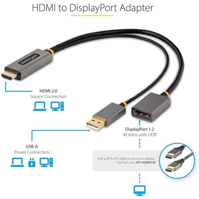 StarTech.com 1ft (30cm) HDMI to DisplayPort (128-HDMI-DISPLAYPORT)