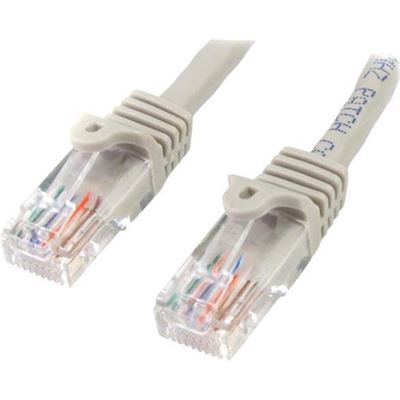 StarTech.com 0.5m Gray Cat5e Ethernet Patch Cable with (45PAT50CMGR)