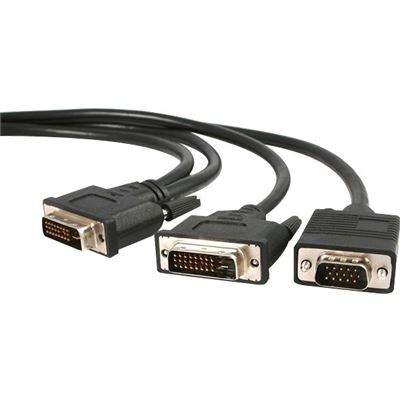StarTech.com 6 ft DVI-I Male to DVI-D Male and HD15 VGA (DVIVGAYMM6)