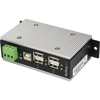 StarTech.com 4 Port Industrial USB Hub Metal USB 2.0 15kV (HB20A4AME)
