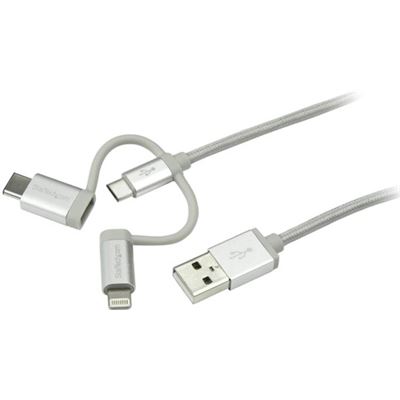 StarTech.com 1m 3ft USB Multi Charger Cable - Lightning (LTCUB1MGR)