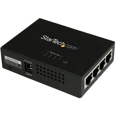 StarTech.com 4 Port Gigabit Midspan - PoE+ Injector  (POEINJ4G)