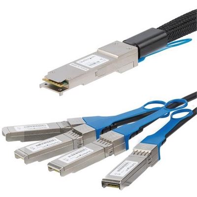 StarTech.com 1m QSFP+ Breakout Cable - QSFP+ to 4 SFP+ (QSFP4SFPPC1M)