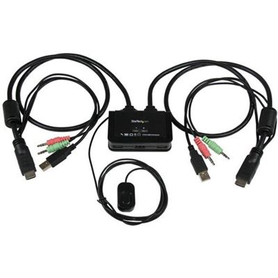 StarTech.com 2 Port USB HDMI Cable KVM Switch with Audio (SV211HDUA)