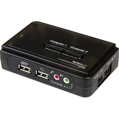StarTech.com 2 Port Black USB KVM Switch Kit with Audio (SV211KUSB)