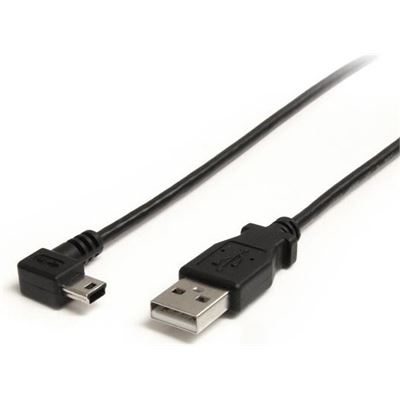 StarTech.com 3 ft Mini USB Cable - A to Right Angle (USB2HABM3RA)