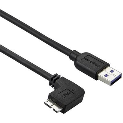StarTech.com Slim Micro USB 3.0 Cable - M/M - Left (USB3AU50CMLS)