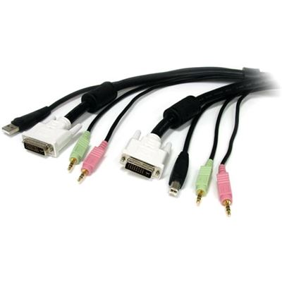 StarTech.com 1.5m 4-in-1 USB DVI KVM Cable with Audio (USBDVI4N1A6)
