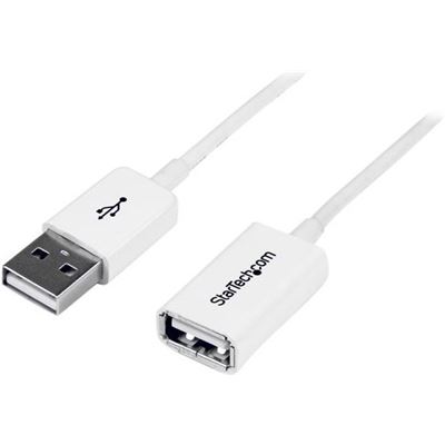 StarTech.com 1m White USB 2.0 Extension Cable Cord - A (USBEXTPAA1MW)