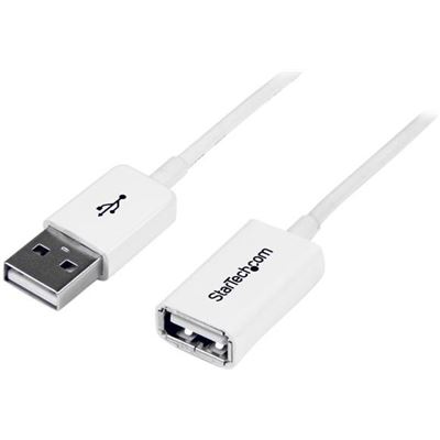 StarTech.com 2m White USB 2.0 Extension Cable Cord - A (USBEXTPAA2MW)