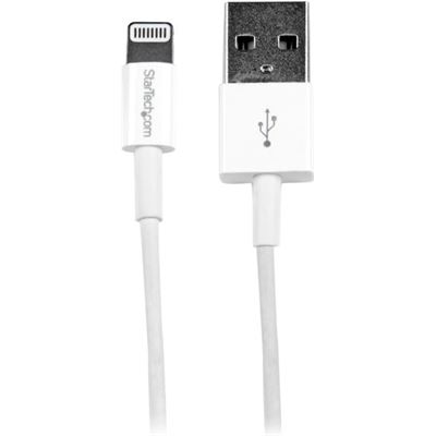 StarTech.com 1m 3ft White Apple 8-pin Slim Lightning to (USBLT1MWS)