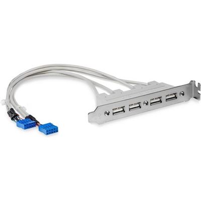 StarTech.com 4 Port USB A Female Slot Plate Adapter - USB (USBPLATE4)