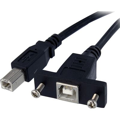 StarTech.com 3 ft Panel Mount USB Cable B to B - F/M  (USBPNLBFBM3)