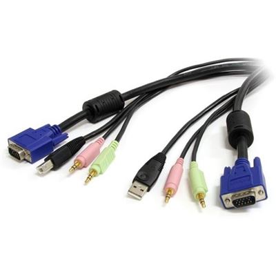 StarTech.com 1.5m 4-in-1 USB VGA KVM Switch Cable with (USBVGA4N1A6)