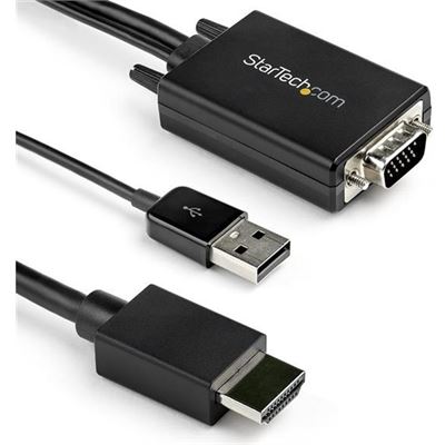 StarTech.com 2m (6.6 ft.) VGA to HDMI Adapter Cable with (VGA2HDMM2M)