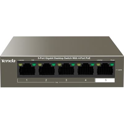TENDA (TEG1105P-4-63W) 5-port GE switch with 4-port (TEG1105P-4-63W)
