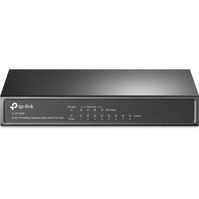 TP-Link SF1008P, 8 Port 10/100 Switch with 4x PoE, Steel (TL-SF1008P)